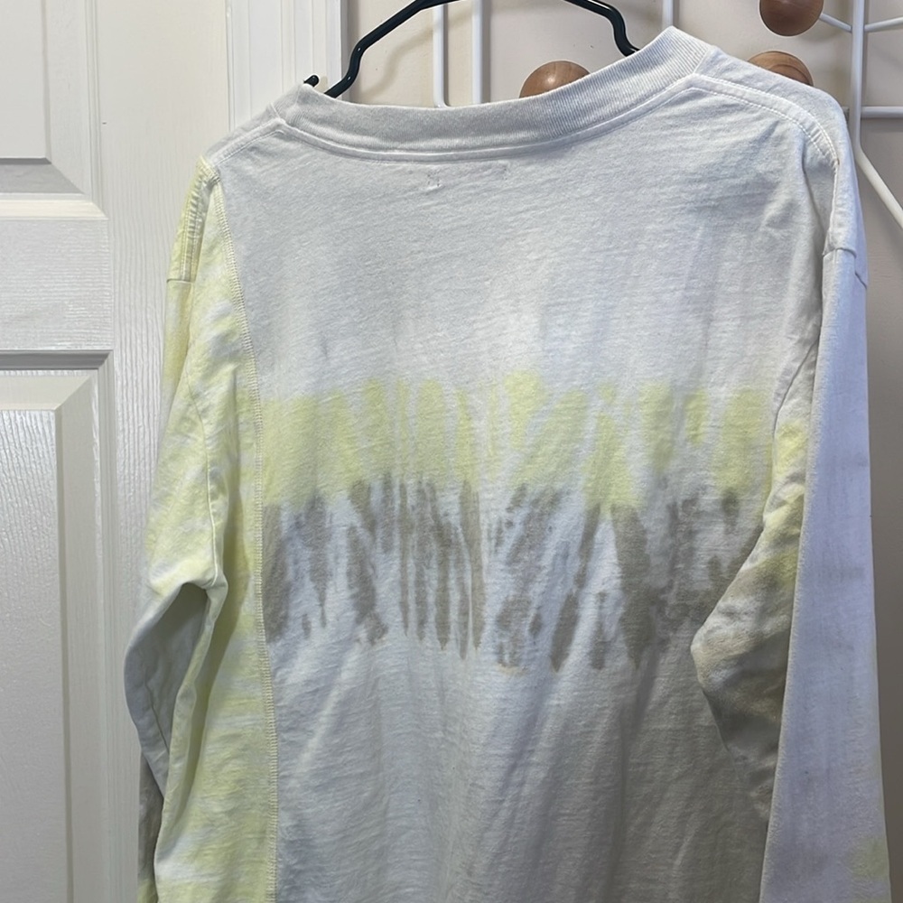 John Elliot - Classic Long Sleeve Tie-Dye Shirt - White / Yellow - M - Picture 7 of 11